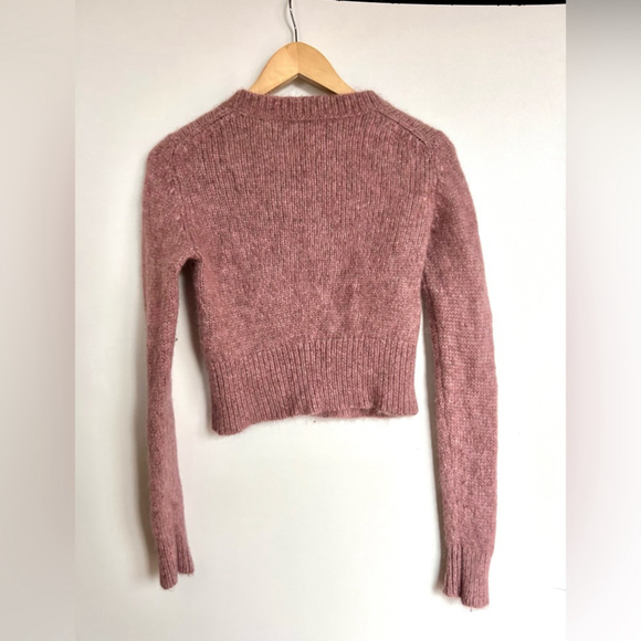 Aritzia Talula Slim Crew Sweater alpaca wool Heather Rose Mauve. - Picture 2 of 9
